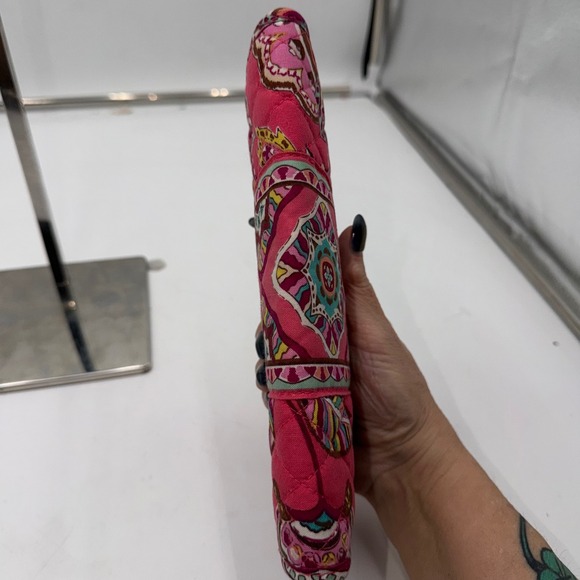 Vera Bradley Tutti Frutti Quilted Cotton Tri-Fold Wallet Clutch with Chain Strap - Picture 9 of 12